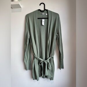 Gap Womens Sage Green Belted Cardigan Sweater